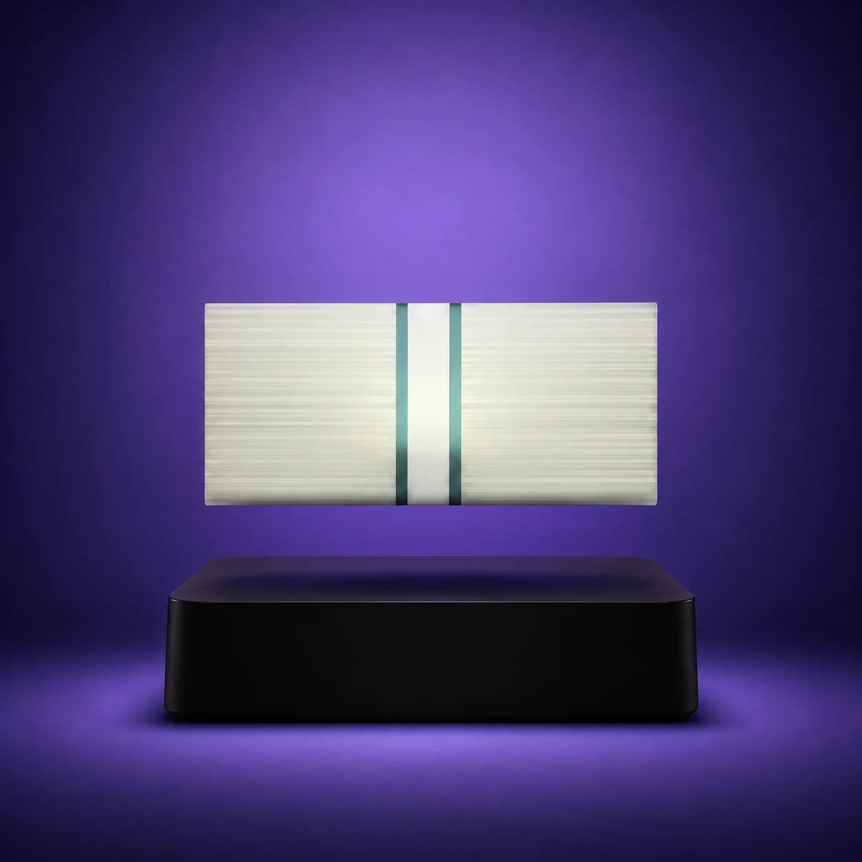 Lampe billets en lévitation : les billets flottent au-dessus de la base, sans contact